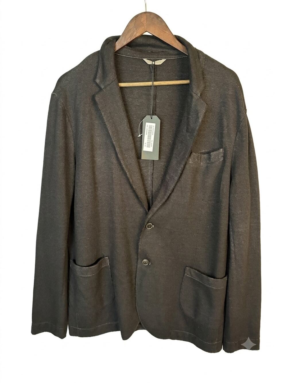 Original Vintage Style Knit Blazer Charcoal Unstructured Dark Academia Luxury